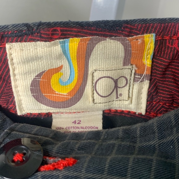 OP Black Green Plaid Print Cargo Shorts EUC | 42 - Picture 2 of 7